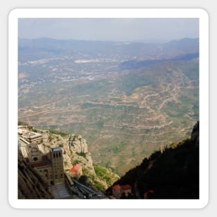 View from the Spanish mountain Spain sightseeing trip photography from city scape Barcelona Blanes Malgrat del Mar Santa Susuana Sticker